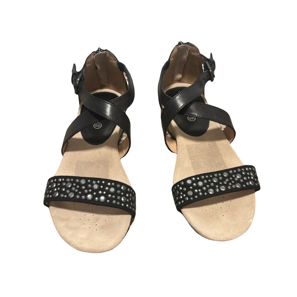 Geox Brand New Respira black rhinestone sandals size 37 - Picture 2 of 9